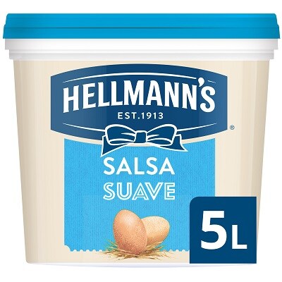 Hellmann’s suave cubo 5L - Hellmann’s Suave, jugosidad e ingredientes perfectamente ligados sin humedecer el pan